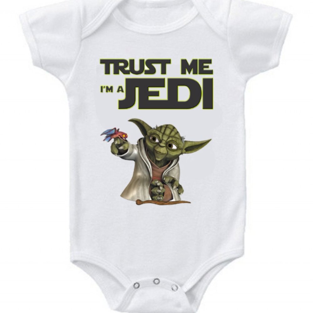 New Cute Baby One Piece Star Wars Yoda Trust Me!
